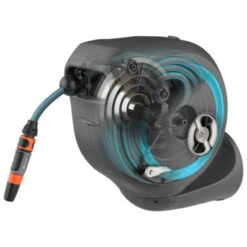 Gardena Wandslangenbox Roll-up 20 Meter Grijs Blauw -Buiten Tuin 123 289