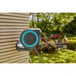 Gardena Wandslangenbox Roll-up 20 Meter Grijs Blauw -Buiten Tuin 123 290
