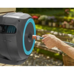 Gardena Wandslangenbox Roll-up 20 Meter Grijs Blauw -Buiten Tuin 123 292