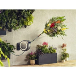 Gardena Wandslangenbox Roll Up 25m Grijs/wit Incl. Tuinspuit -Buiten Tuin 123 476